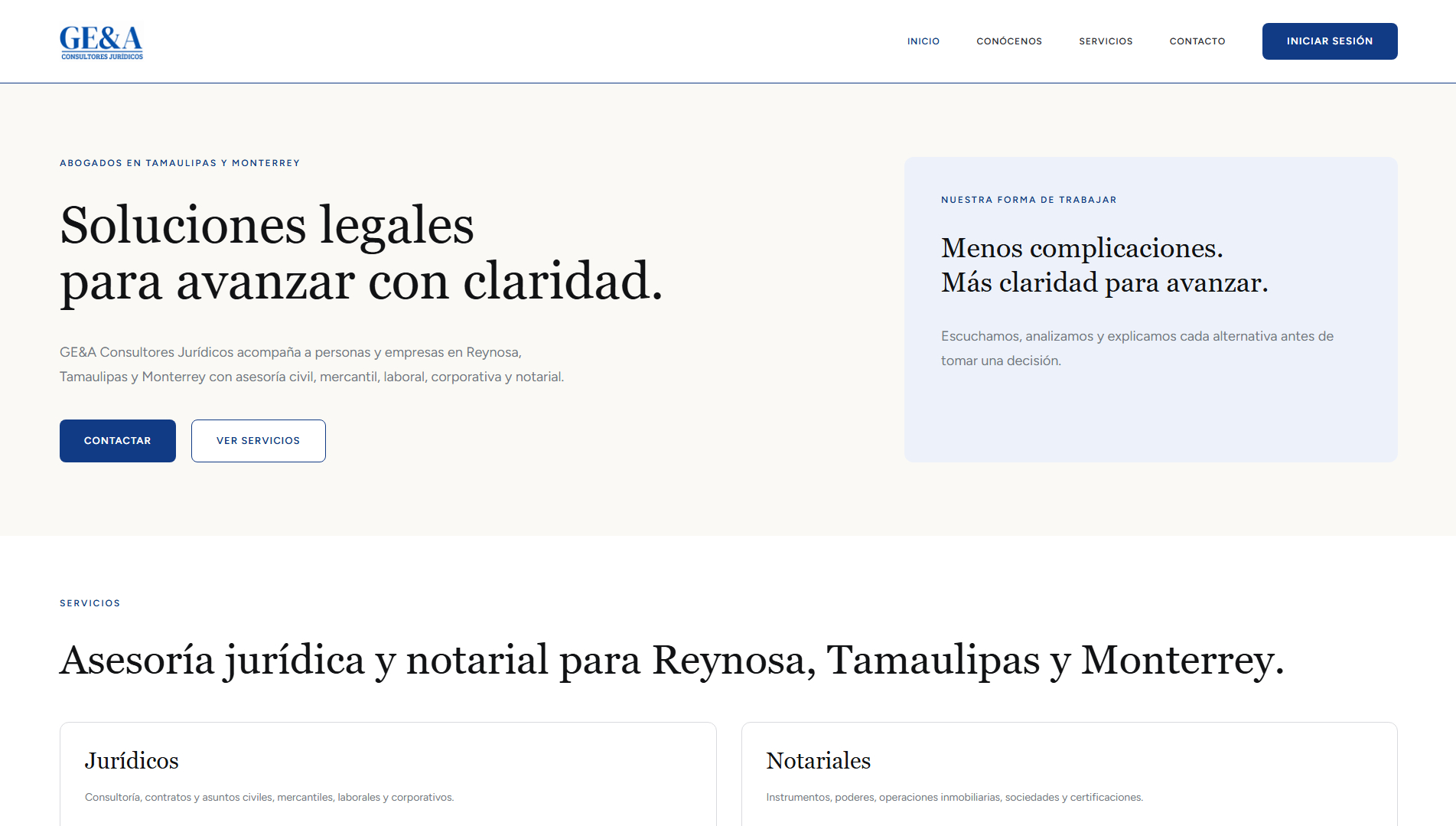 Sitio web de GE&A Consultores Jurídicos